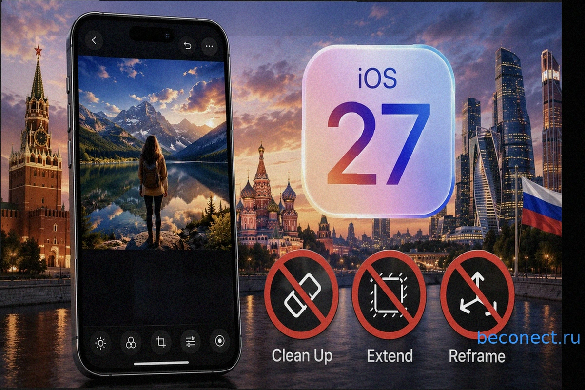 Apple отключила ИИ-редактор фото в iOS 27 для iPhone в России, но я нашел лазейку