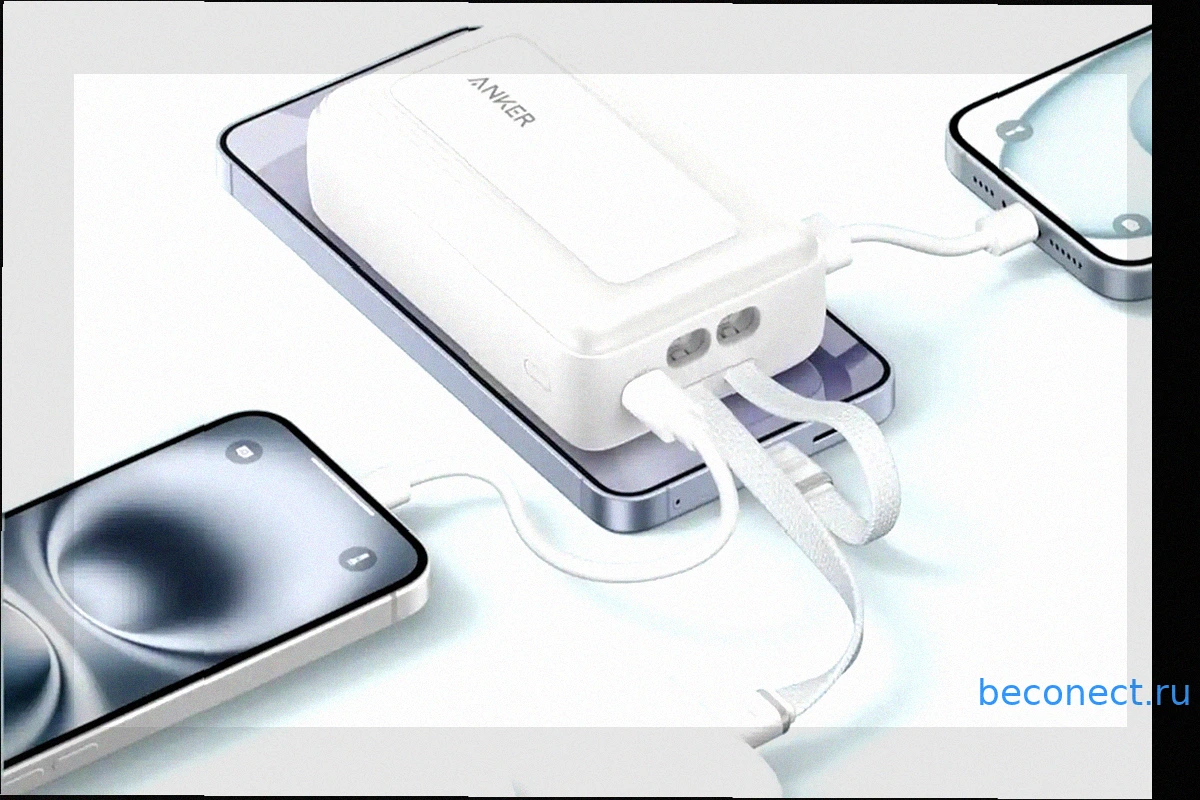 Внешний аккумулятор Anker Zolo с двумя встроенными кабелями – теперь за $38
